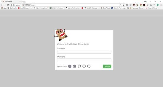 Ansible AWX-Anmeldung