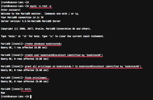 Datenbank in MariaDB für BookStack erstellen
