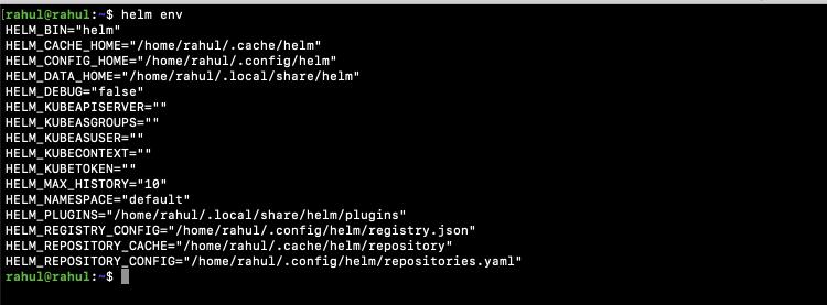 Helm-Umgebung prüfen