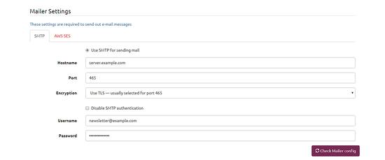Mailer-Einstellungen