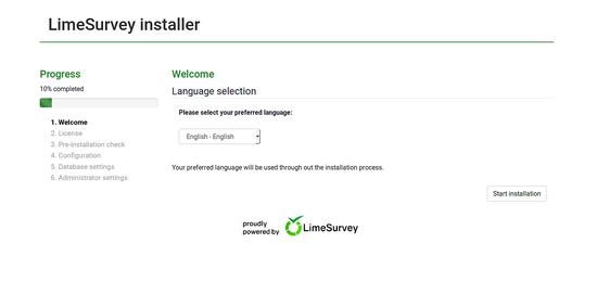 Willkommen bei LimeSurvey Installer