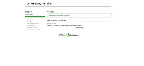 Installation erfolgreich