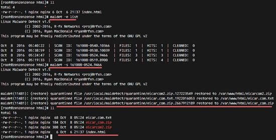 Wiederherstellen der Datei aus dem Quarantäne-Verzeichnis