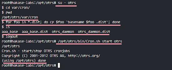 OTRS Cron aktivieren