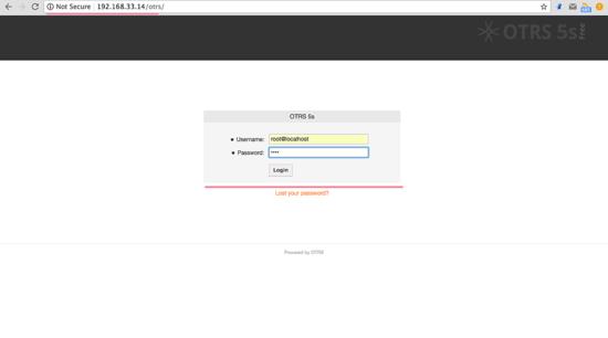Erfolgreiche Installation der OTRS-Homepage