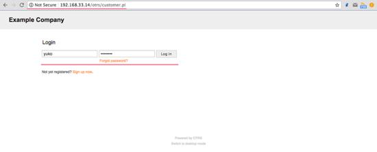 OTRS Kunden Login Seite