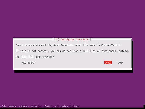 Stellen Sie bei Bedarf die Zeitzone ein.