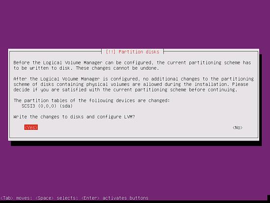 Schreiben von Partitionsänderungen auf die Festplatte.