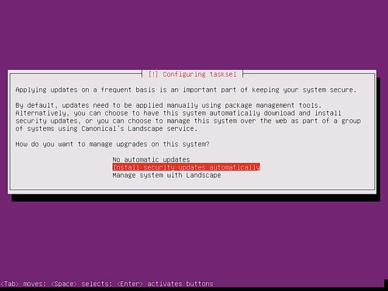 Automatische Installation von Sicherheitsupdates