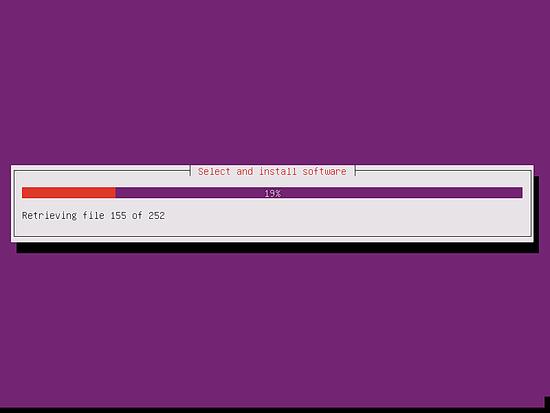 Die Installation wird fortgesetzt