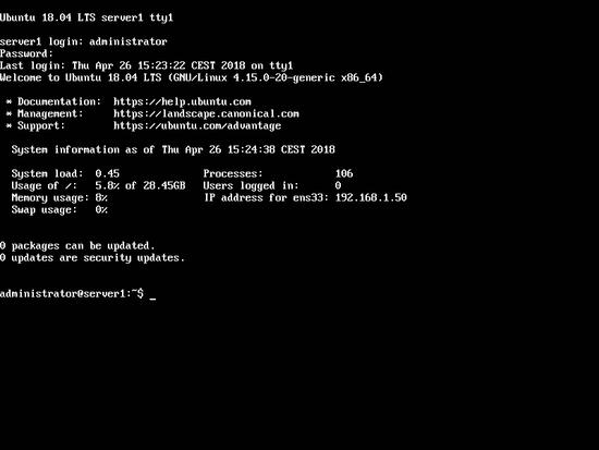Erste Anmeldung auf Ubuntu 18.04 LTS