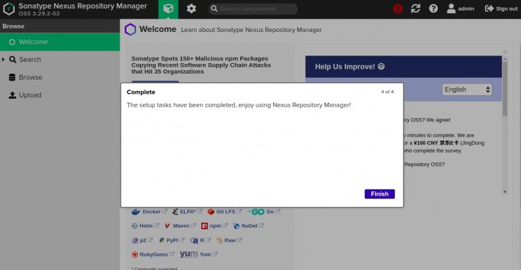 Einrichtung abgeschlossen