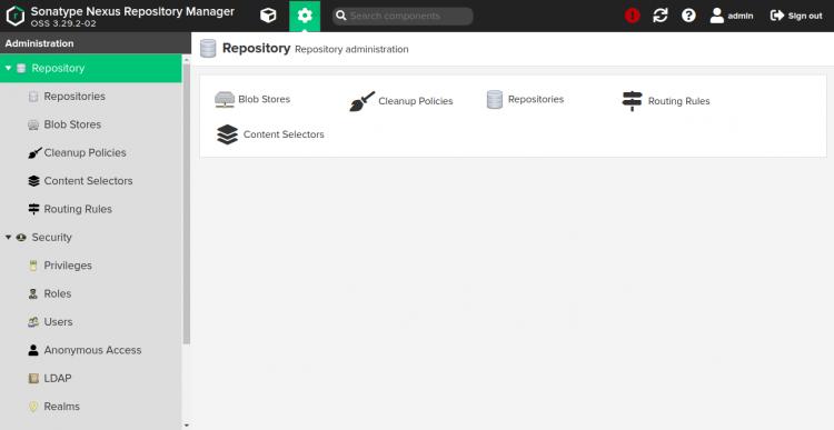 Nexus Repository Manager Dashboard