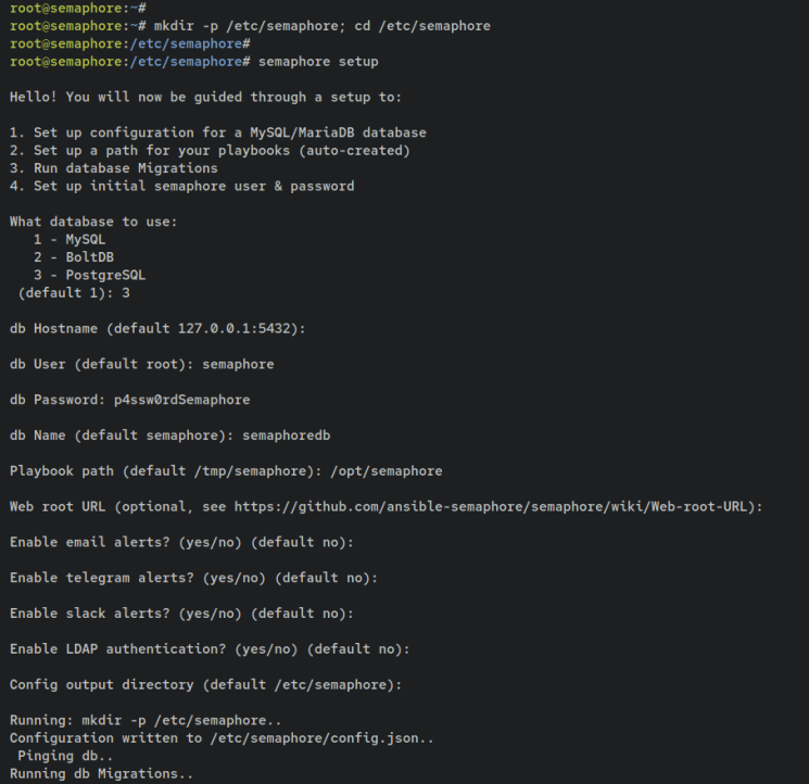 Semaphor konfigurieren