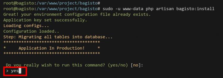 Installation von Bagisto eCommerce