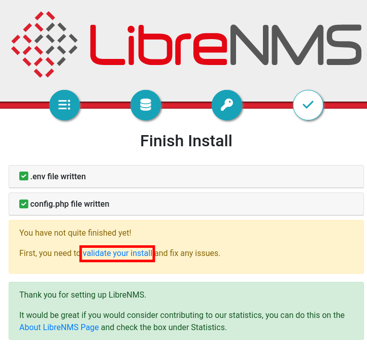 Installation abgeschlossen