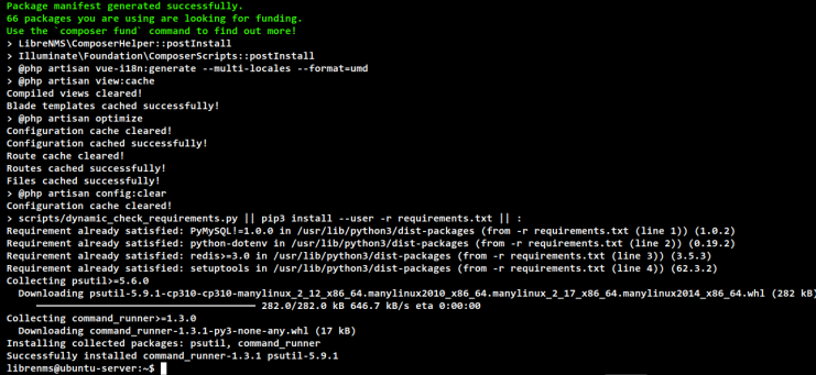 librenms-Installation abgeschlossen