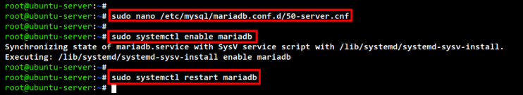mariadb konfigurieren