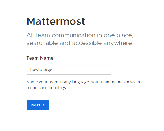 Mattermost Neues Team