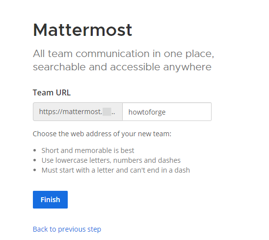 Mattermost Team URL