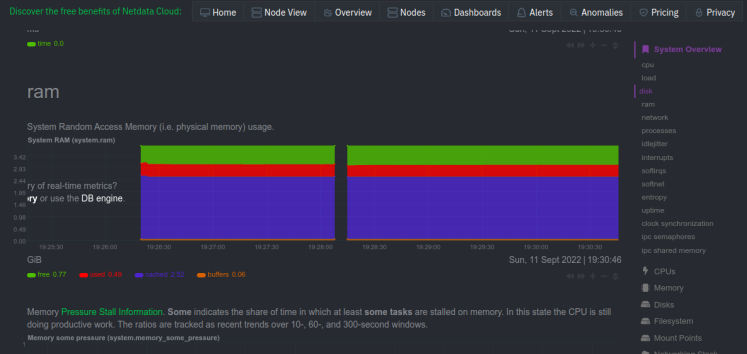 Netdata System Monitor