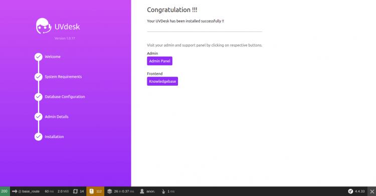 Installation beendet