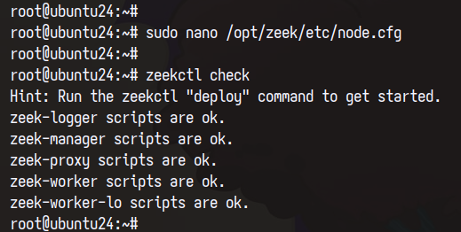 Zeek-Konfiguration prüfen