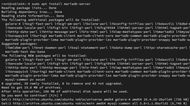 mariadb server installieren