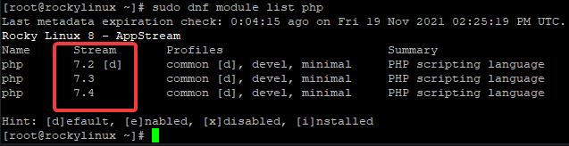 Installation von PHP auf Rocky Linux 8.4