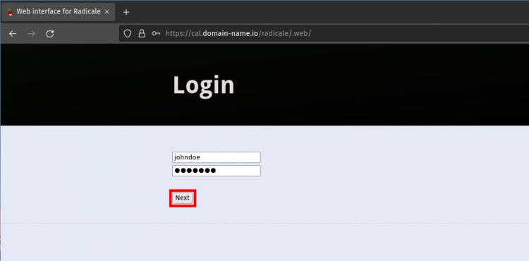 Radical Anmeldeseite