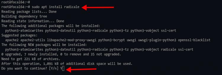 Radicale Kalender unter Ubuntu installieren