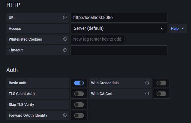 Grafana InfluxDB HTTP Details