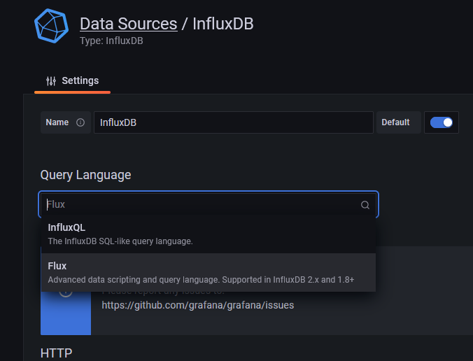 Grafana Query Language Selector