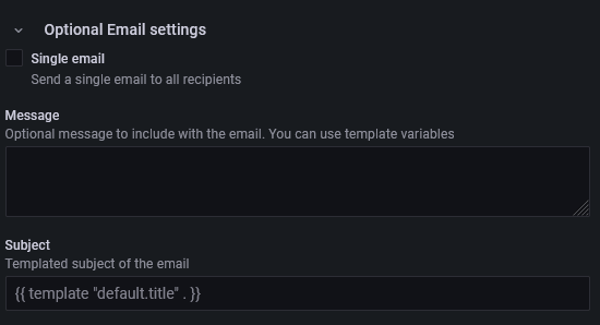 Grafana Optionale E-Mail-Einstellungen