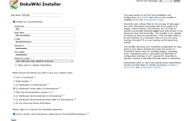 dokuwiki installieren