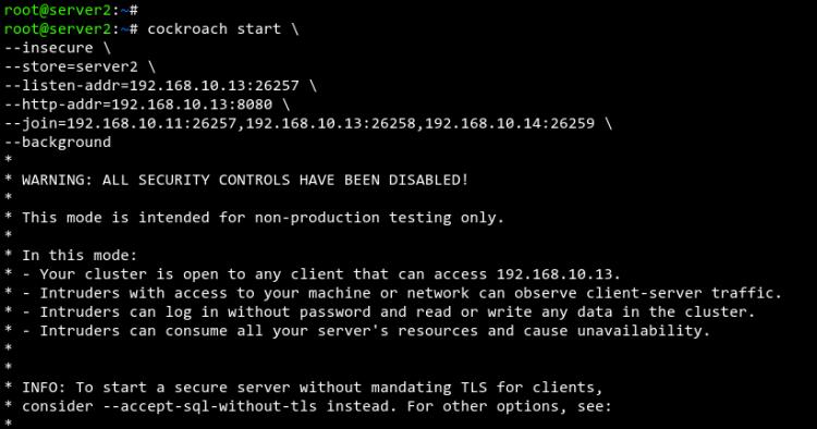 Cluster auf Server2 starten