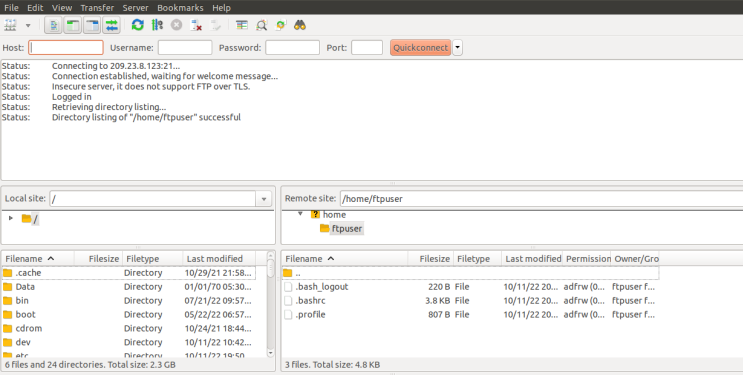 FTP-Server verbunden