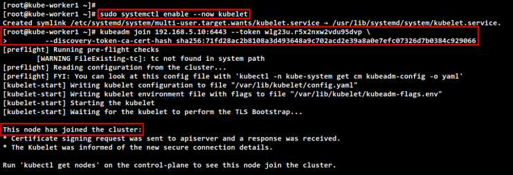 kube-worker1 zum Cluster hinzufügen