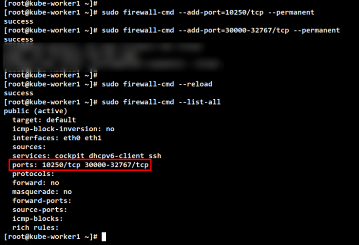 firewalld kubernetes worker node einrichten