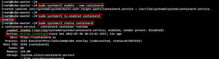 start enable containerd