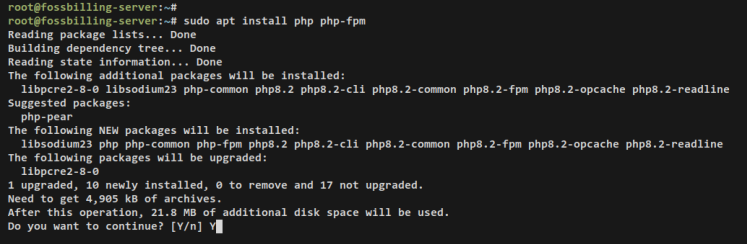 php-fpm installieren