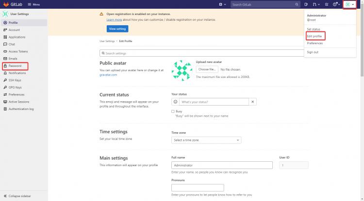 Zugriff auf die GitLab Web UI