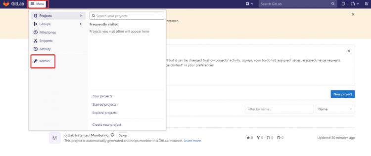 Zugriff auf die GitLab Web UI