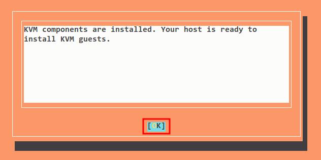 kvm-Installation abgeschlossen