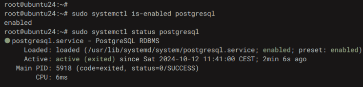 postgresql prüfen