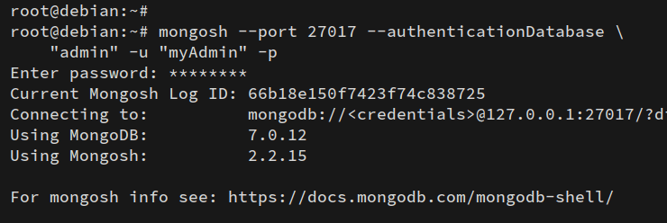 mongodb anmelden