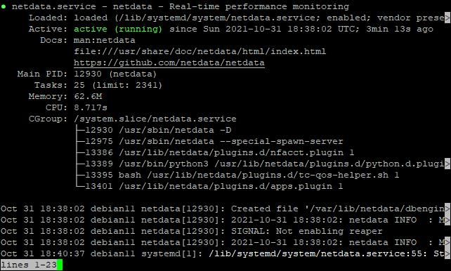 Installation von Netdata unter Debian 11