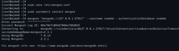 mongodb anmelden