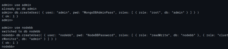 Admin-Benutzer anlegen und Datenbank einrichten