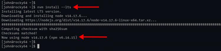 Node.js LTS-Version mit nvm installieren